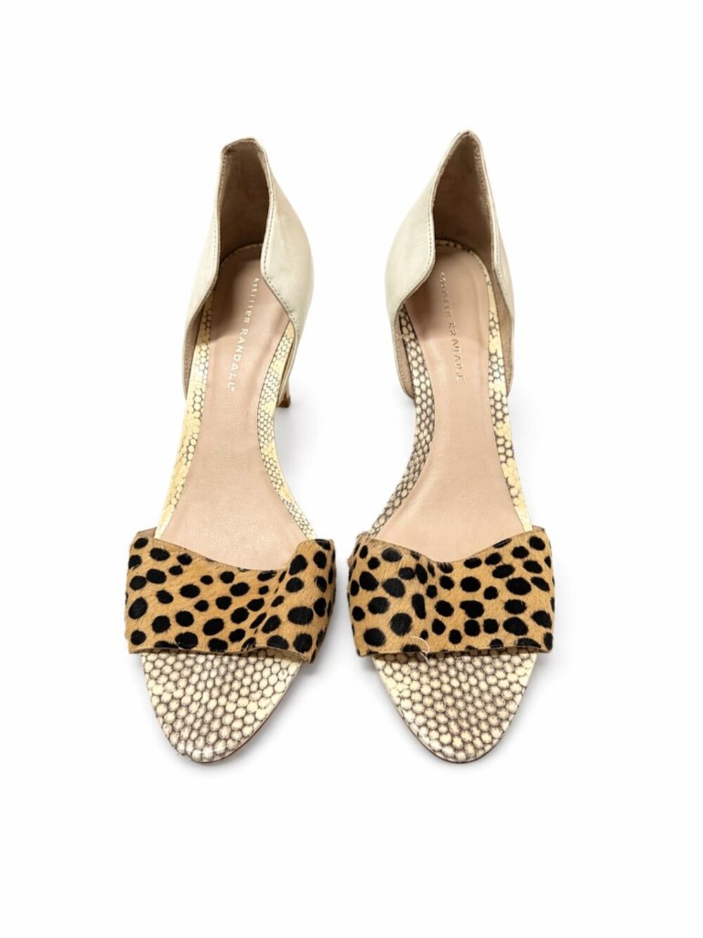 Loeffler Randal High heel leopard and mint green 4 inch heel size 10
